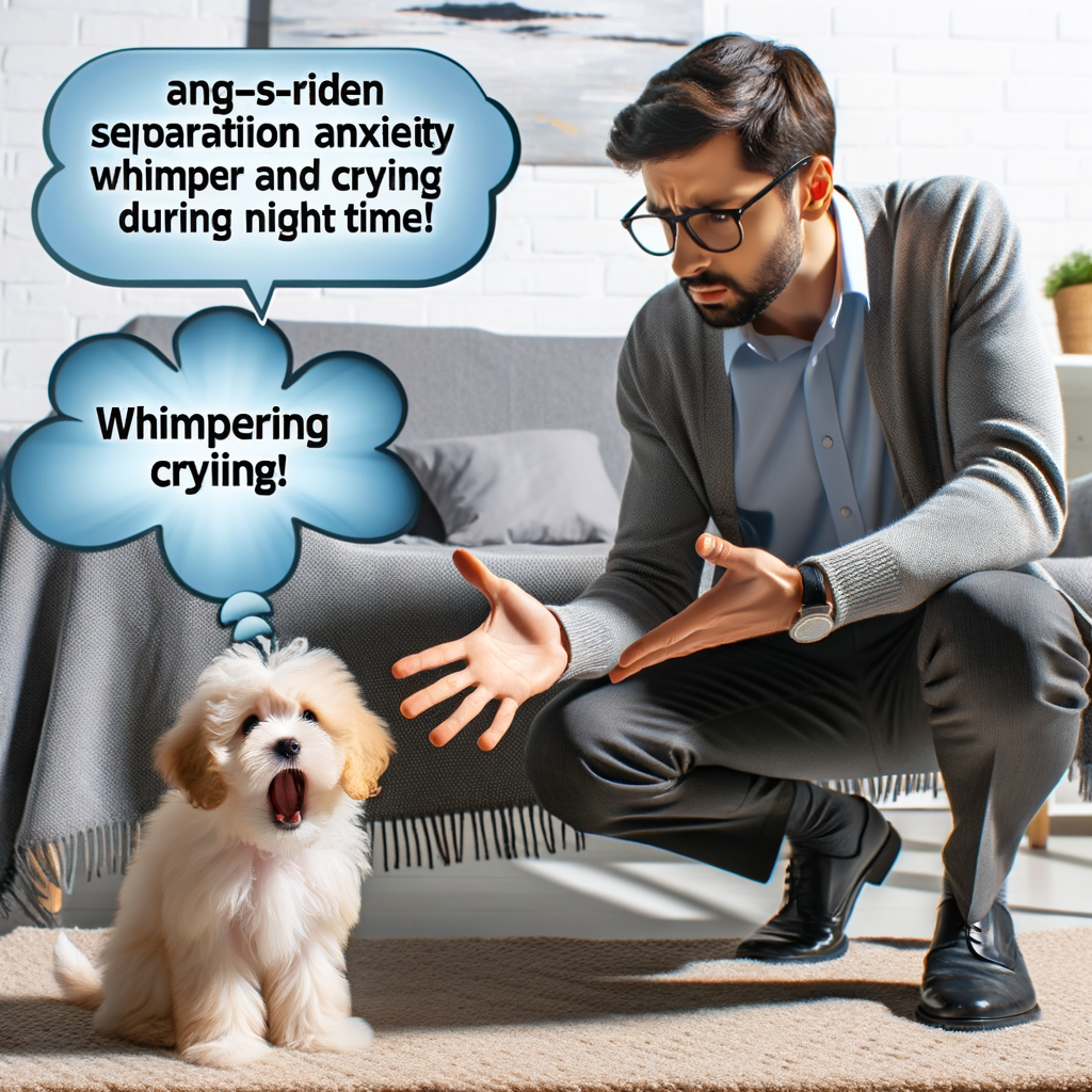 Pet therapist addressing Maltipoo behavior problems and separation anxiety, offering melancholy solutions for Maltipoo puppy crying at night to improve emotional health.