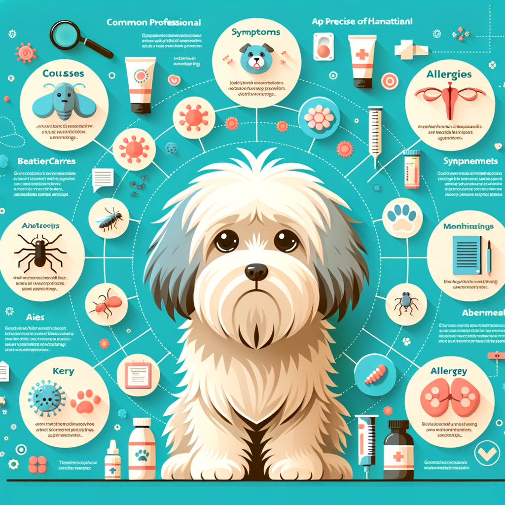 Infographic detailing common Maltipoo allergies, symptoms, causes, treatments, and allergy prevention for effective Maltipoo allergy care and management.