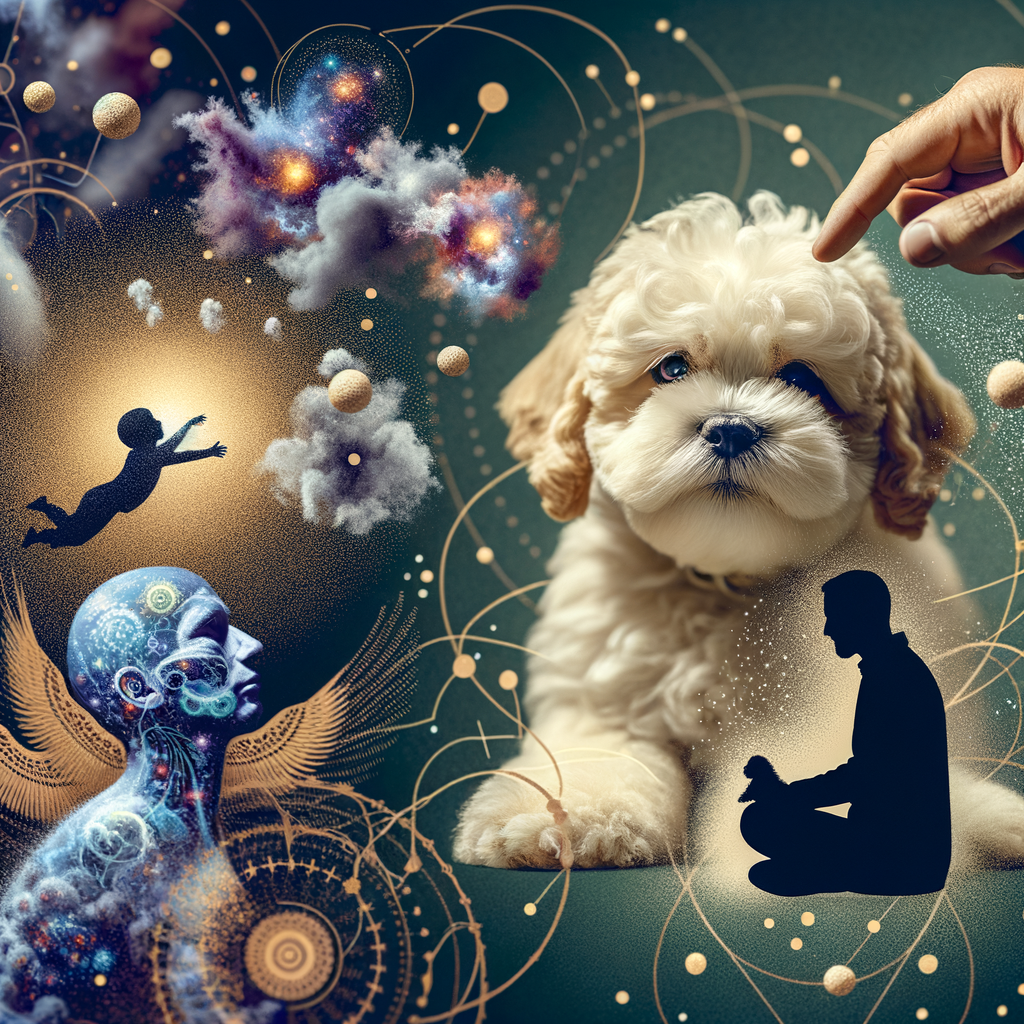 Maltipoo dog showing love language through affectionate behavior like cuddling and licking, illustrating Maltipoo emotional connection and bonding, helping in understanding Maltipoo behavior and interpreting Maltipoo affection.