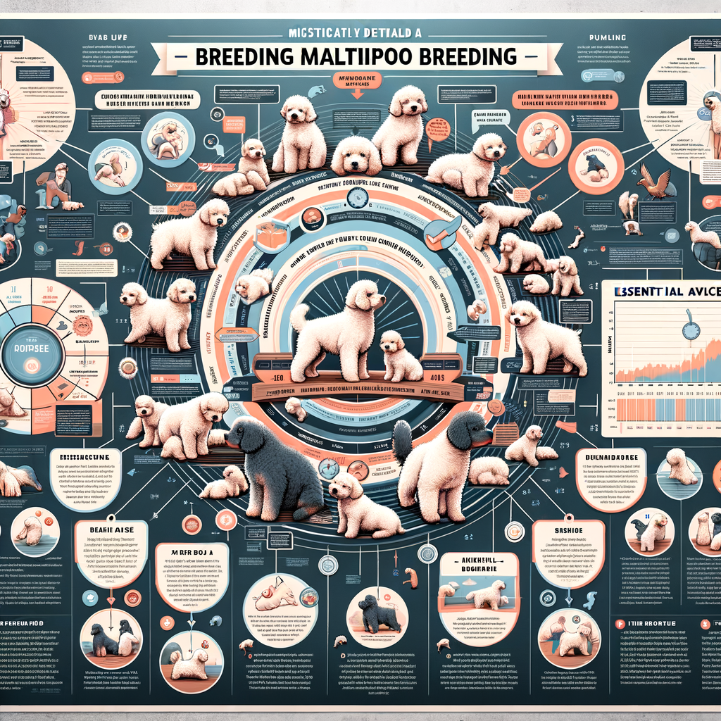 Infographic detailing Maltipoo breeding guide with key tips, best time to breed Maltipoo, Maltipoo breeding cycle, age, and reproduction information for optimal Maltipoo breeding time.